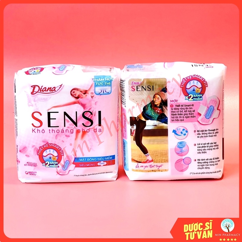 Băng Vệ Sinh DIANA Sensi Siêu Mỏng Cánh Sensi 23cm - MIinpharmacy