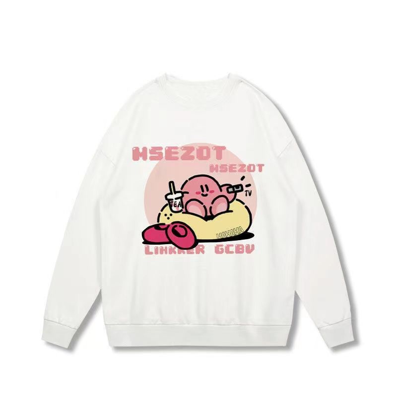 Áo sweater Tay Dài Cổ Tròn Dáng Rộng In Họa Tiết Xinh Xắn Cho Nữ