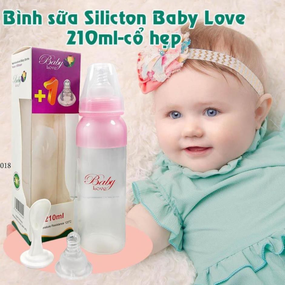 Bình sữa Silicon Baby Love Hàn Quốc 210ml cho bé