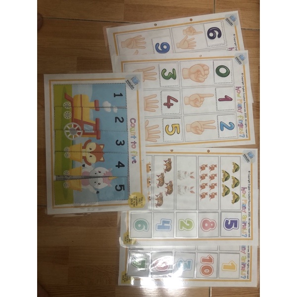 Học liệu cho bé- Matching số đếm- Bóc dán số đếm, toán học giá rẻ