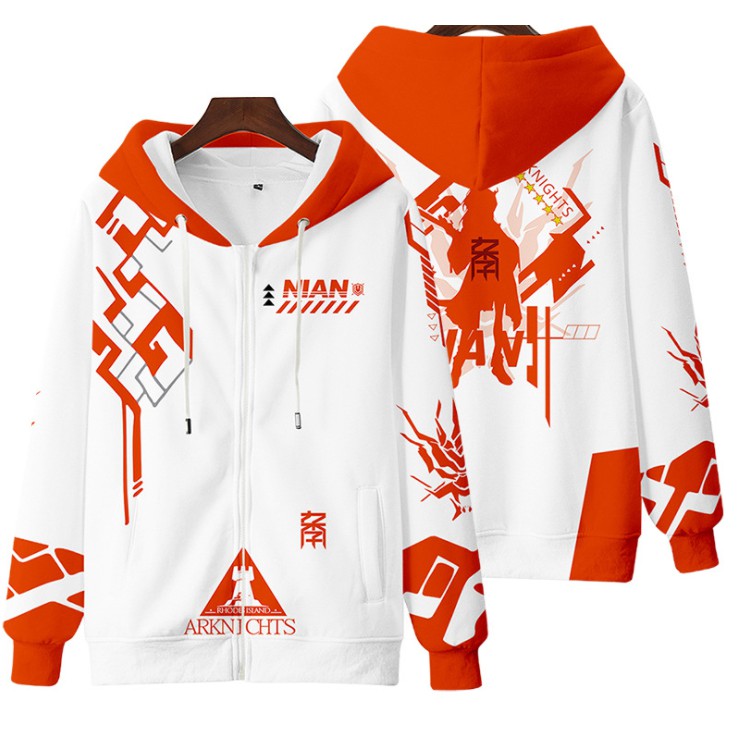 Áo Khoác Hoodie Tay Dài Có Khóa Kéo In Hình Arknights NIAN / EXUAICI / GUARD / MEDIC 3D Thời Trang Unisex