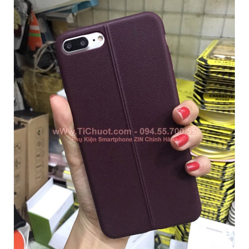 Ốp Lưng iPhone 7/ 8 Plus Dẻo Giả Da