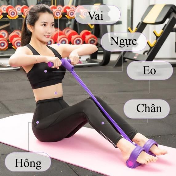 [Sản Phẩm Loại 1] Dây kéo tập cơ bụng lưng tummy 4 ống đàn hồi hỗ trợ gym gập tại nhà dáng chuẩn vòng eo thon