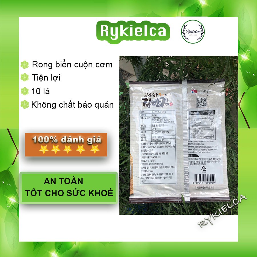 Rong biển cuộn cơm Hàn Quốc 10 lá làm Shushi, Kimpap - đảm bảo hàng chuẩn, tốt cho sức khoẻ, an toàn, tự nhiên