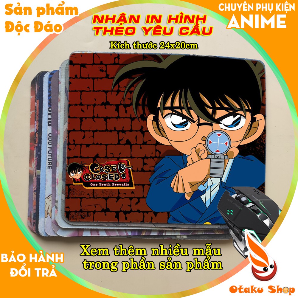 &lt;18 mẫu&gt;Lót chuột máy tính Anime Conan + Death note kích cỡ bàn di chuột lớn 20x24cm chất liệu mouse pad cao su