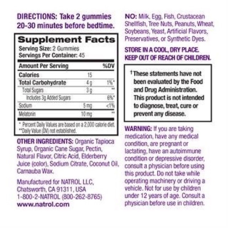 Gummies hỗ trợ ngủ ngon Natrol Melatonin Viên Mới - Kẹo Dâu hỗ trợ ngủ ngon