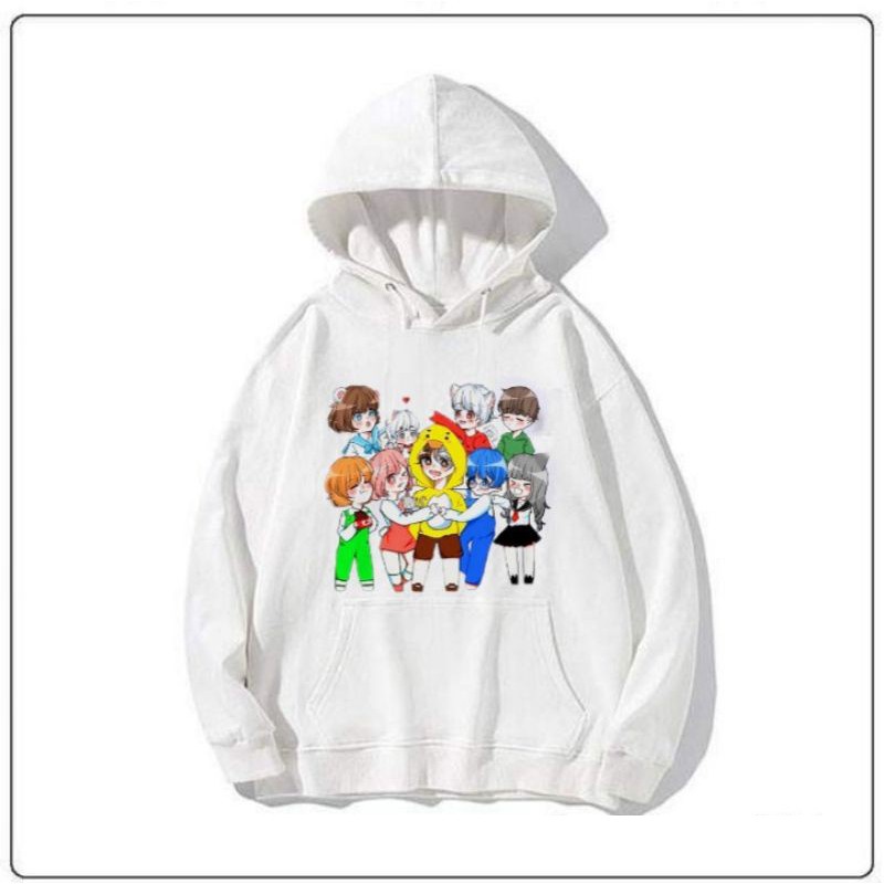 Áo Hoodie Nam Nữ Hero Team Mini World màu trắng giá tận xưởng
