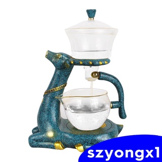 [Szyongx1] Ấm trà thủy tinh Infuser Chậu nhỏ giọt Trang trí tuần lộc chịu nhiệt