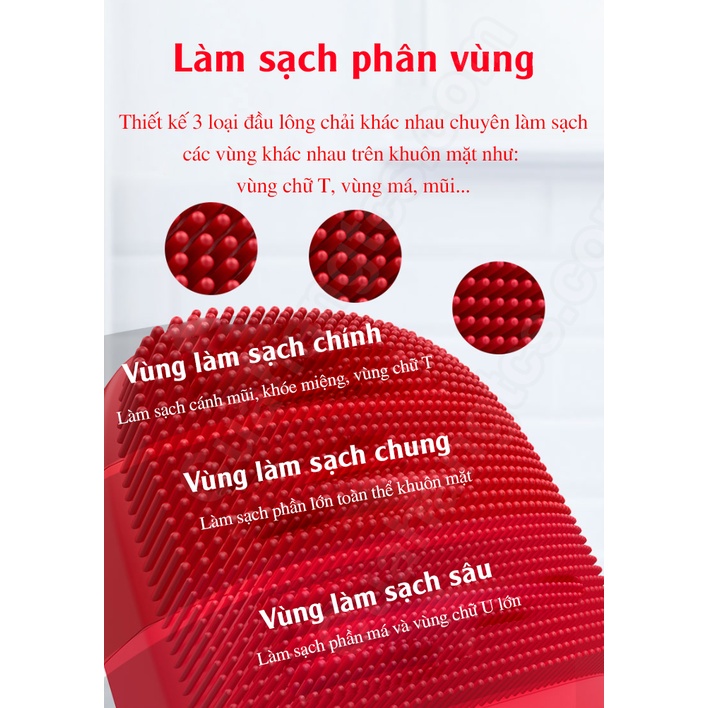 Máy rửa mặt XM inFace Gen2 màu đỏ