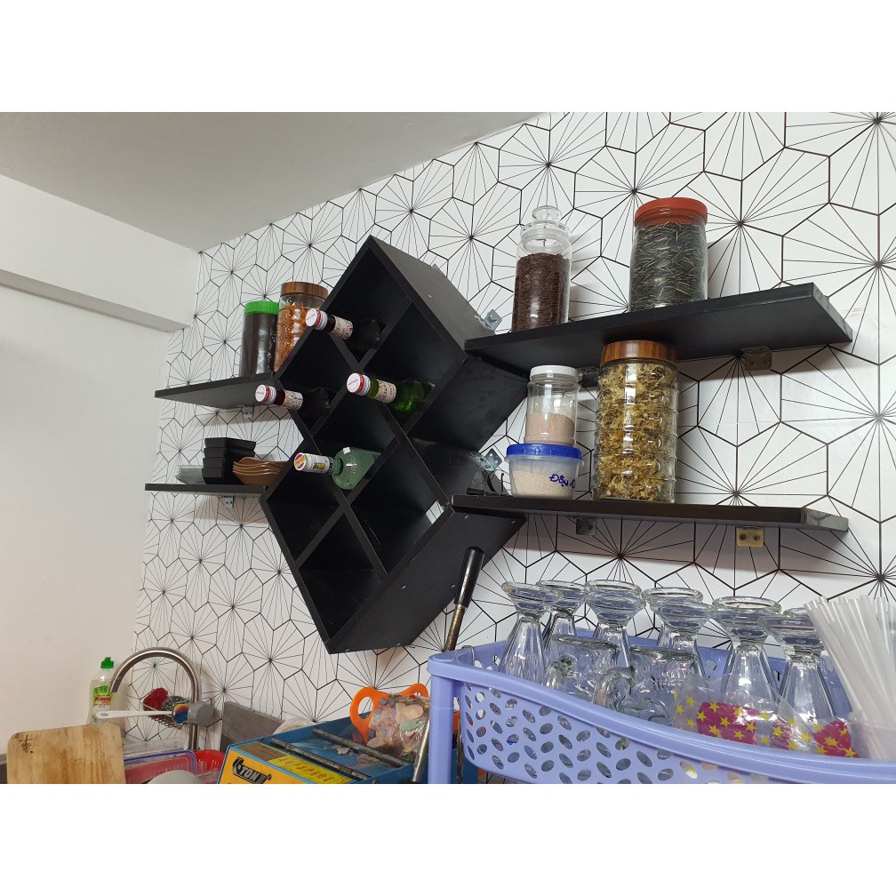 Kệ rượu treo tường thông minh hiện đại phòng khách/phòng bếp GP26