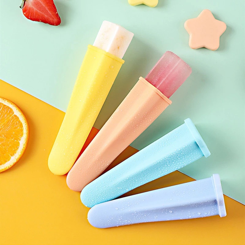 Set 4 khuôn silicon làm kem que hình ngôi sao có thể tái sử dụng