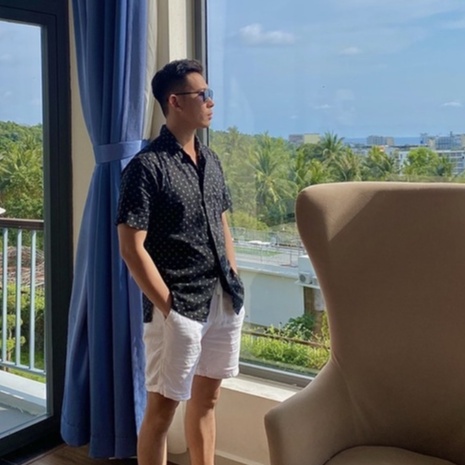 Áo Sơ Mi Nam Tay Ngắn Linen Tưng In Hoạ Tiết Mùa Hè