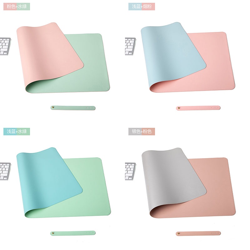 Tấm Lót Chuột Da PU Hai Mặt Cỡ Lớn Chống Thấm Nước Để Bàn Cho Văn Phòng 70x120cm