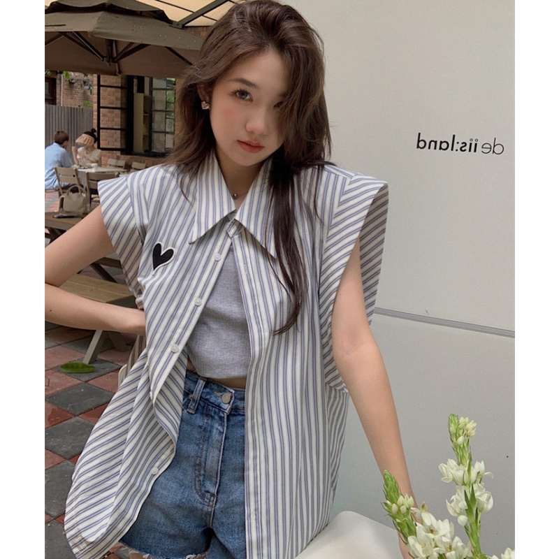 Áo Sơ Mi Không Tay Dáng Rộng Dễ Phối Đồ Thời Trang Mùa Hè Cho Nữ