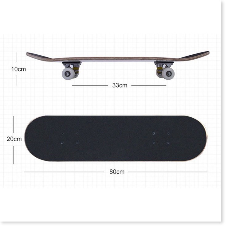 Ván Trượt Người Lớn Skateboard Chính Hãng Đại Nam Sport 80cm Chịu Lực 120kg (Màu Người Lửa)