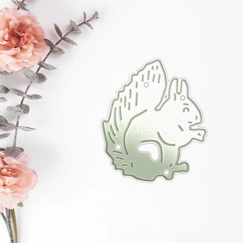 Khuôn Cắt Giấy Làm Từ Kim Loại Hình Sóc Chuột Trang Trí Scrapbook
