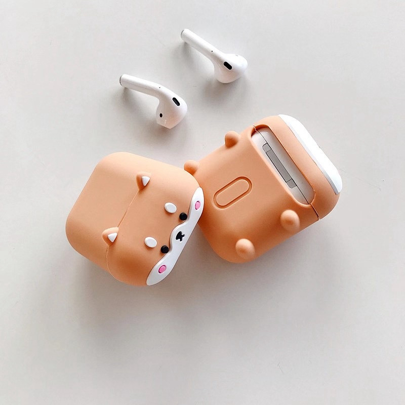 Vỏ Bảo Vệ Hộp Sạc Tai Nghe Bluetooth Không Dây Airpods 1 2 Bằng Silicon Hình Chú Chó Corgi Dễ Thương