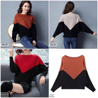 Áo len cánh dơi phối màu sang choảnh GAL0003