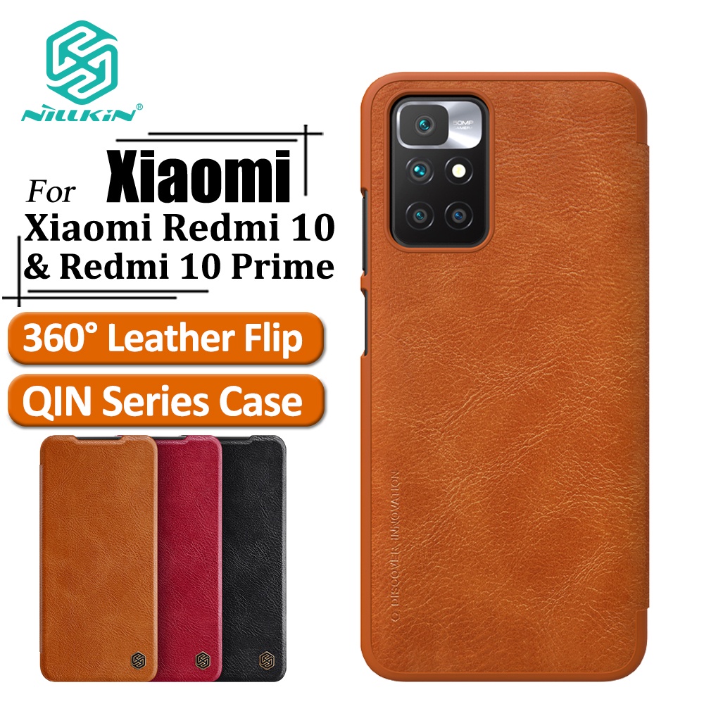 Bao da điện thoại NILLKIN Qin nắp gập bảo vệ 360 độ chống sốc dành cho Xiaomi Redmi 10/ 10 Prime/ Redmi 10 2022