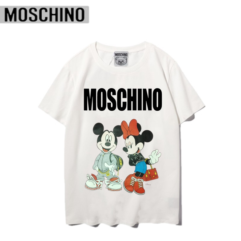Áo thun ngắn tay cổ tròn in hình chuột Mickey đáng yêu dành cho cặp đôi