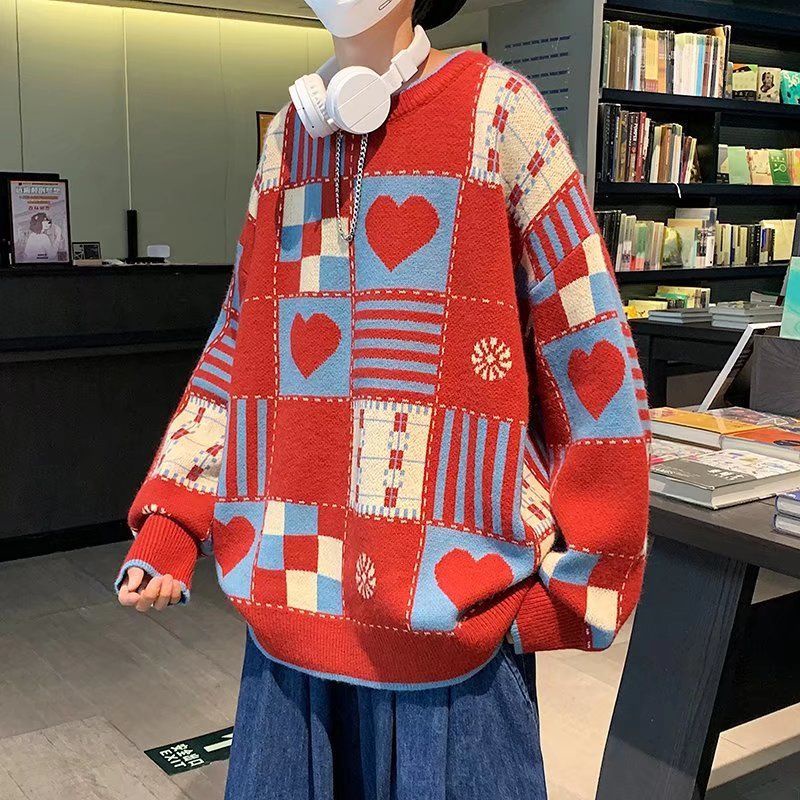 Áo Sweater Dệt Kim Tay Dài Dáng Rộng Thời Trang Thu Đông Hàng Mới Phong Cách Mỹ Dành Cho Nam