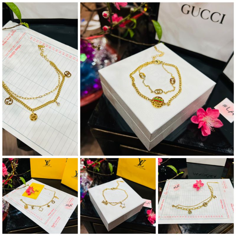 Lắc Tay Đior,Gucci,LV ,HM Titan Cao cấp không hoen,không gỉ