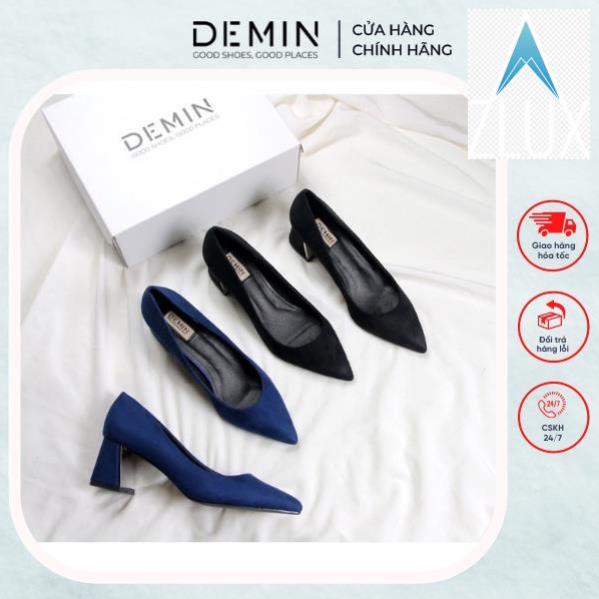 💇 Giày cao gót DEMIN cao gót da lộn đế vuông thời trang nữ công sở - DCG123 💇