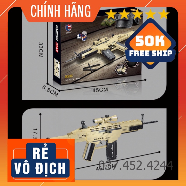 Đồ Chơi học tậpFreeshipLắp Ráp Kiểu Lego Mô Hình SCAR Grey Rael PUBG Model 70004 (400+PCS)