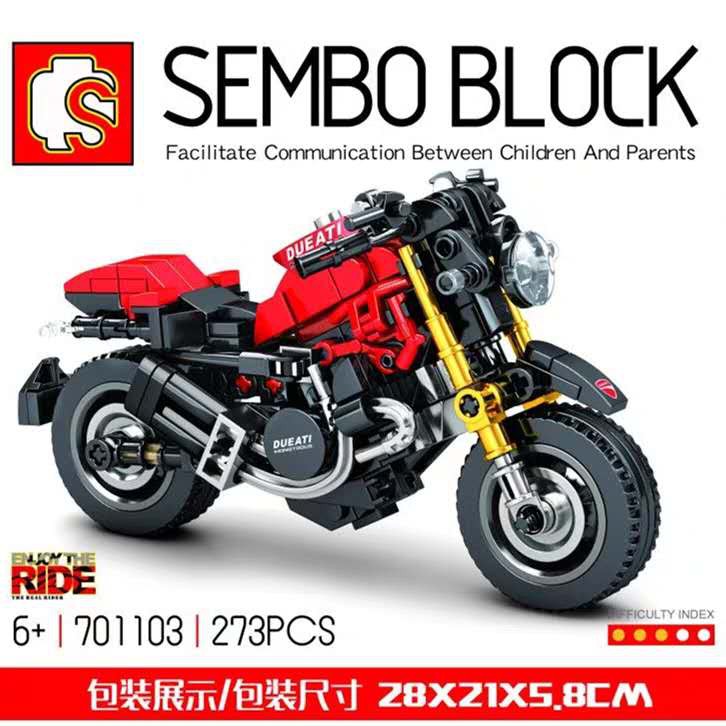 Đồ chơi lắp ráp Technic Sembo moc Motorcycle Xe Mô Tô Yamaha Vespace Scramber