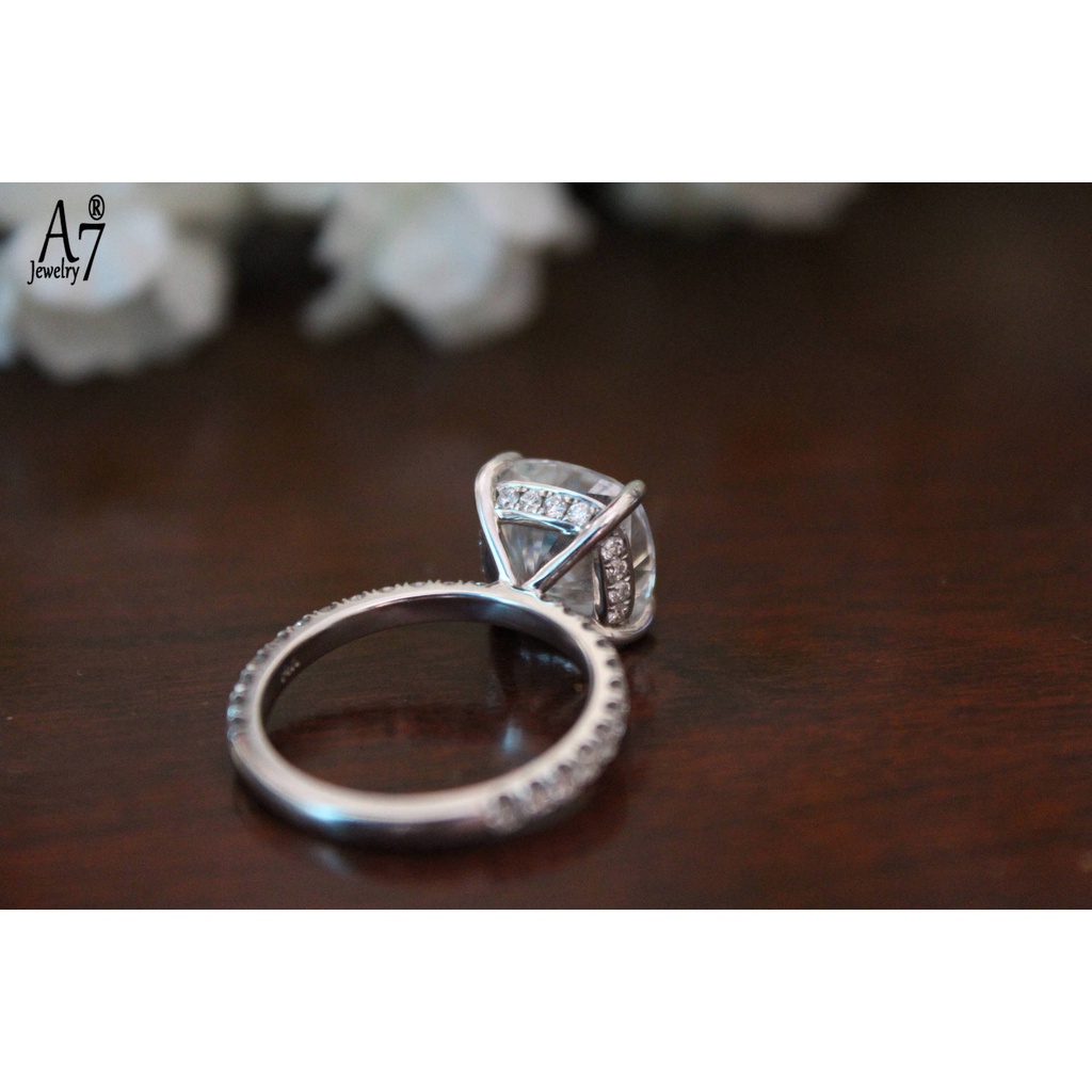 Nhẫn bạc S925 2 karat moissanite cho nữ