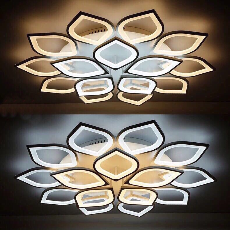 Đèn Ốp Trần Cánh Sen Trang trí Phòng Khách Có Dimmer - Đèn Phượng Hoàng