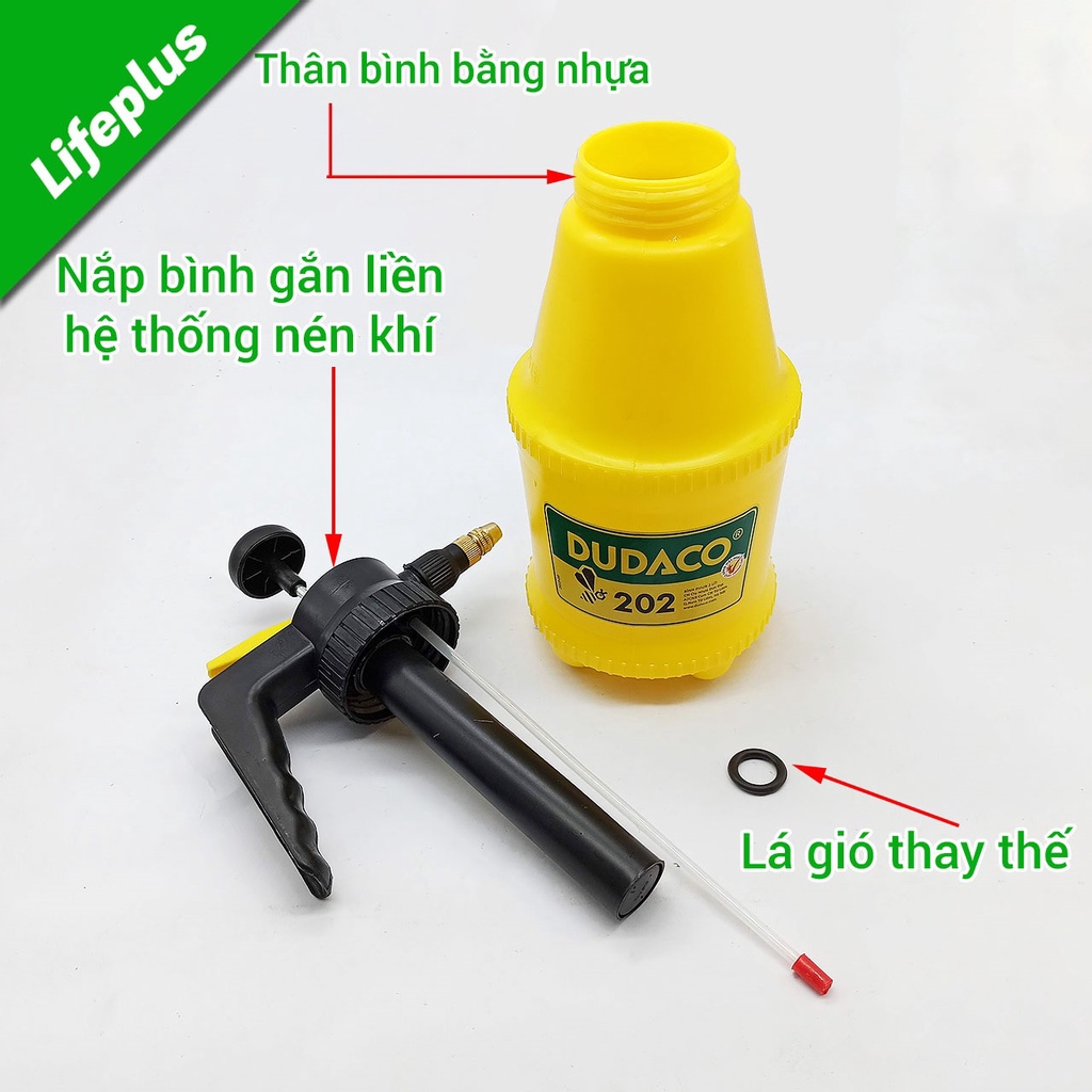 Bình Tưới Cây, Phun Thuốc Bơm Tay DUDACO 2L Màu Vàng - Khu Vườn Ban Công