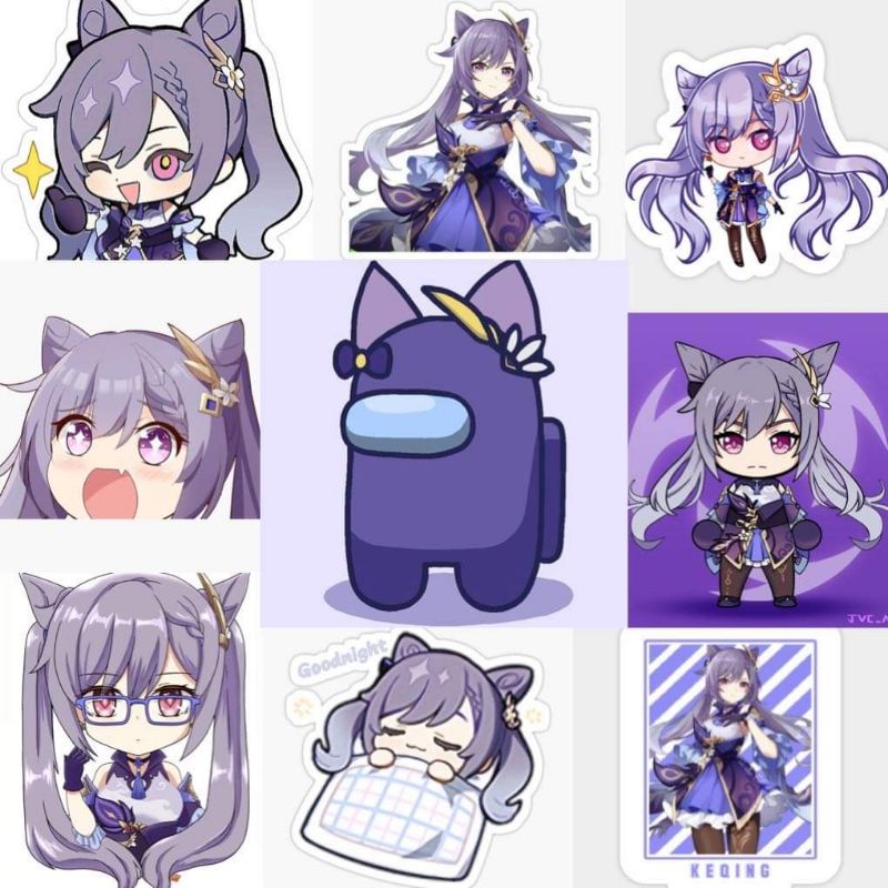 10-60 hình dán Stickers Keqing Genshin Impact decal