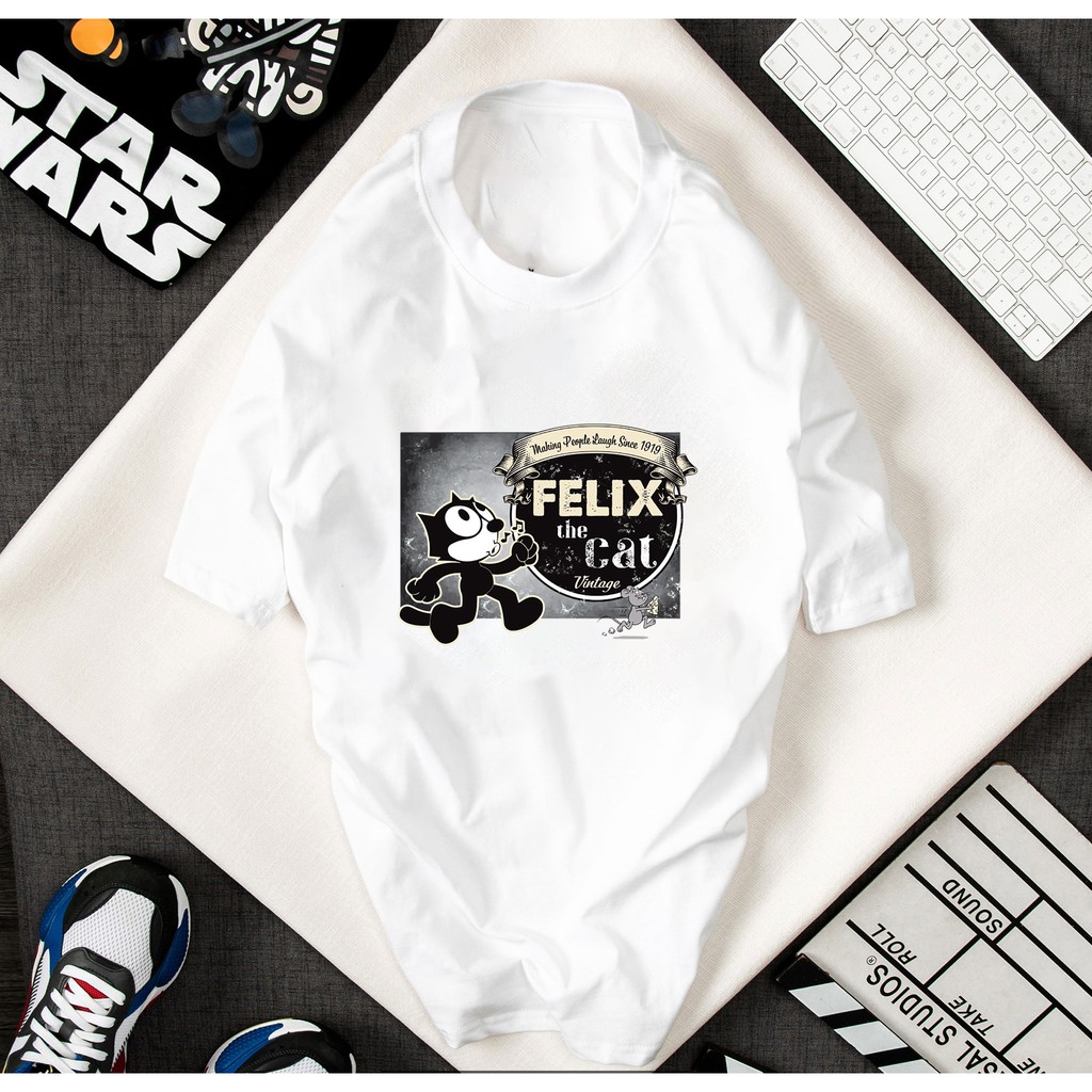 ÁO THUN UNISEX FORM RỘNG CHÚ MÈO FELIX IN HÌNH CUTE GIÁ RẺ CỰC SHOCK CÓ SIZE TRẺ EM - 145