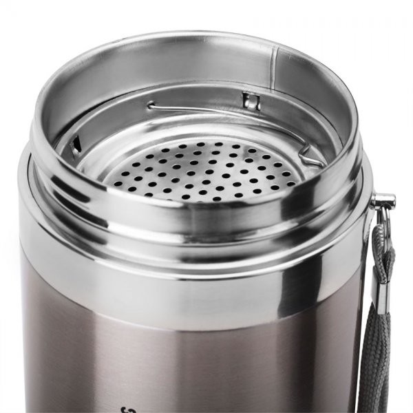 Bình giữ nhiệt ống thẳng 800ml có lưới lọc trà và quai xách inox cao cấp tiện dụng