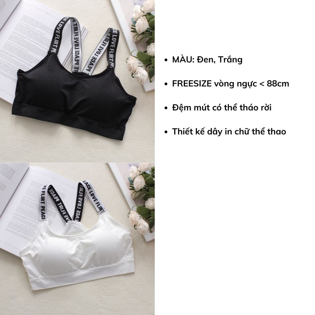 Áo bra tập gym thể thao yoga nữ 2 dây, áo lót không gọng thể thao JOCOSI  B1102
