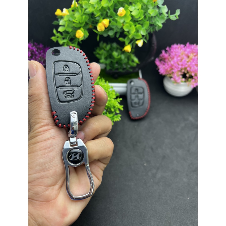 Bao Da Bò bọc chìa khóa xe HUYNDAI I10,Tucson,Elantra bản chìa bật