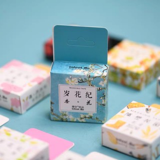 băng dính infeel me masking tape washi tape loại 7 mét hàng đẹp loại tốt hoa lá cỏ trang trí sổ
