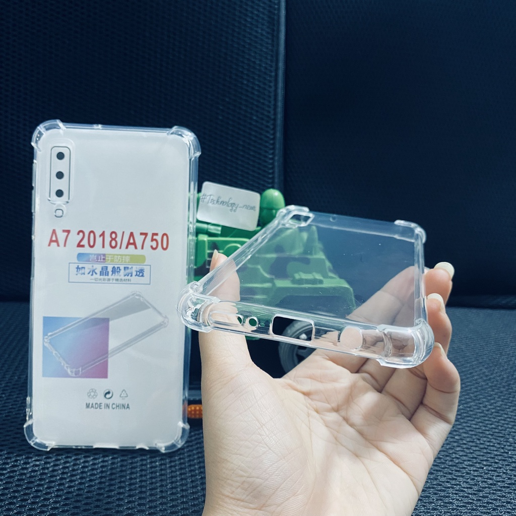 Ốp chông sốc Samsung A7 2018  trong suốt cao cấp, dày dặn, bo 4 góc
