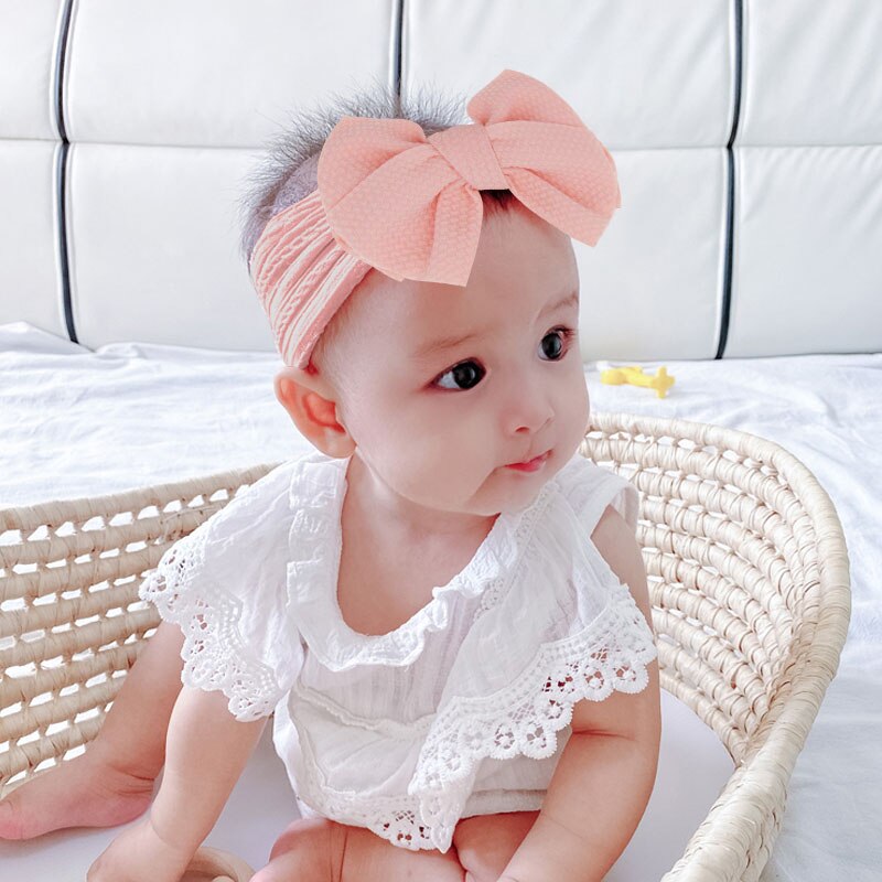 Set 3 băng đô turban quấn đầu co giãn mềm mại đính nơ bướm in họa tiết hoa dễ thương cho bé gái sơ sinh