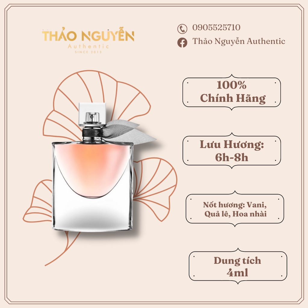 Nước hoa mini nữ Lancome La vie Belle 4ml - Hàng chính hãng