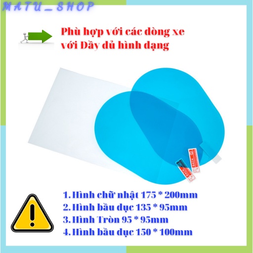 Miếng dán gương chống nước, dán gương ô tô chống bám nước với đầy đủ kích thước phù hợp các tất cả các dòng oto