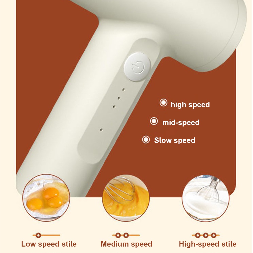Egg Beater 20W Electric Handheld Egg Whisk Kitchen Rechargeable Cream Blender Mixer
