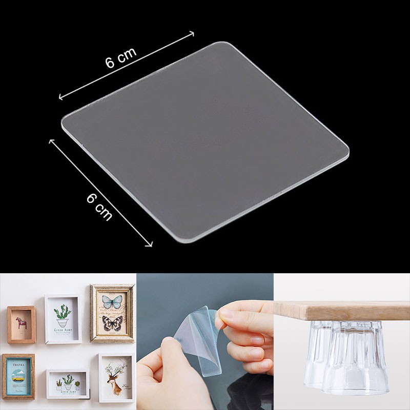 Miếng Dán Tường Nano 2 Mặt Siêu Dính Trên Mọi Chất Liệu - Chống Thấm Nước - Tiện Dụng
