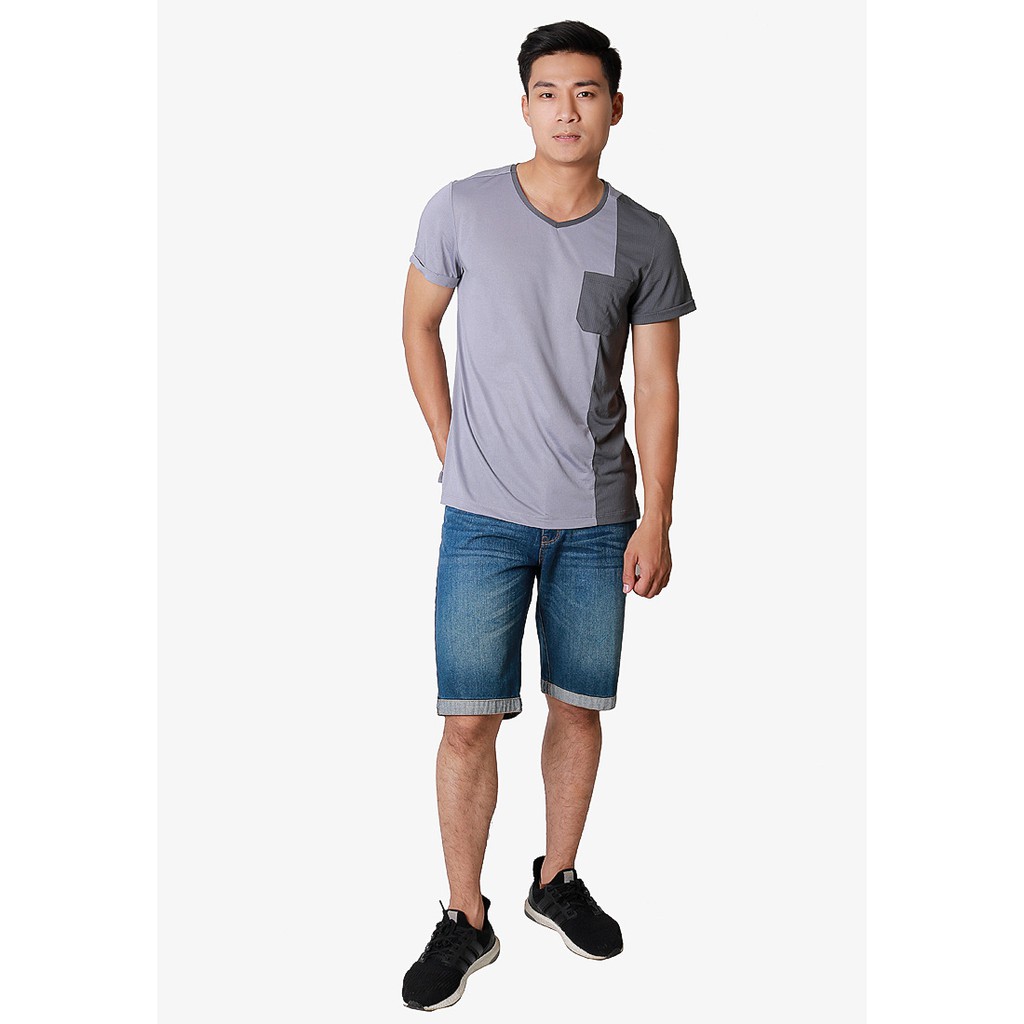 Áo nam Narsis D8050 lưới màu ghi sáng