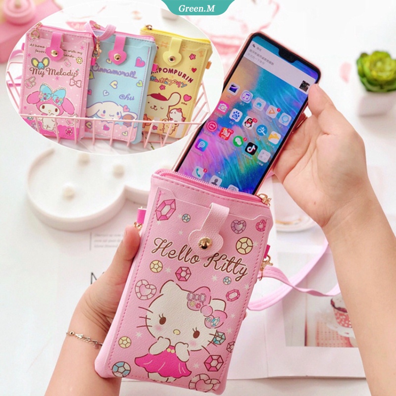 Sanrio Melody Cinnamoroll Hello Kitty Kuromi Túi Đeo Chéo Đựng Điện Thoại Di Động Kèm Dây Đeo Cho Trẻ Em