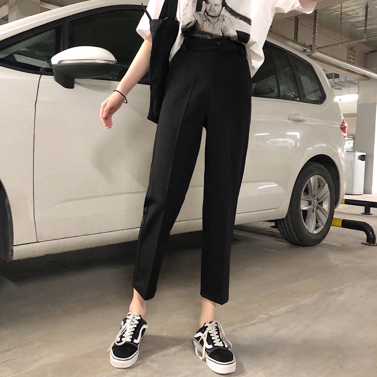 SUXI Quần nữ lưng cao theo phong cách Hàn Quốc