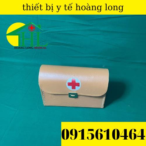 Túi Cứu Thương Chữ Thập Màu Da Bò Cỡ Trung 29X22X10 - Túi Y Tế