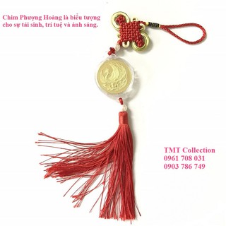 Dây treo xu hình Phượng Hoàng (Phụng)màu đỏ hoặc vàng, may mắn, tài lộc hanh thông - TMT Collection - SP001141
