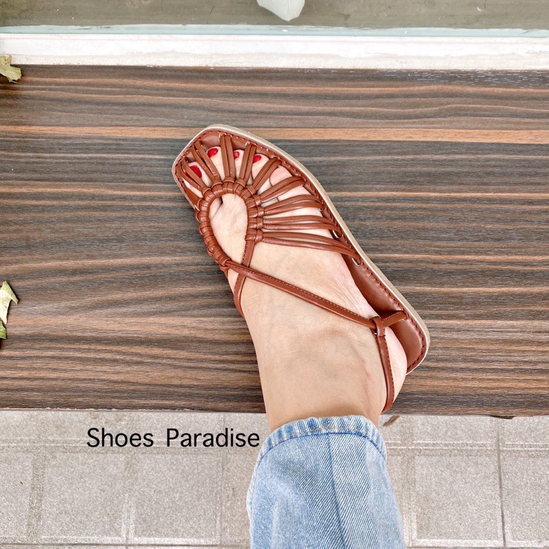 Sandal chiến binh rọ lưới dây mảnh mũi vuông thời trang shoes paradise